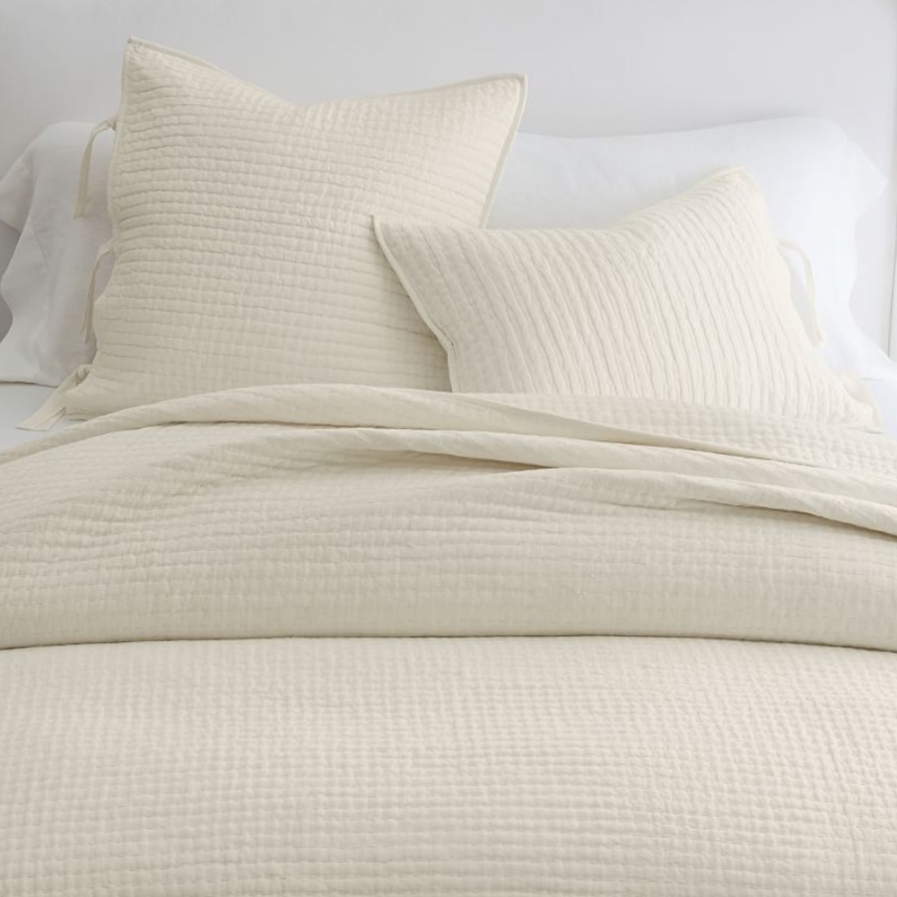 Pottery Barn Euro cream Textured Throw pillow SHAM